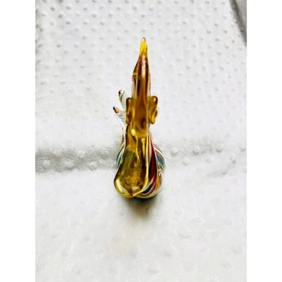 Vintage Murano Venetian Handblown, Multicolor, Amber Accent, Glass Heron - Picture 2 of 8
